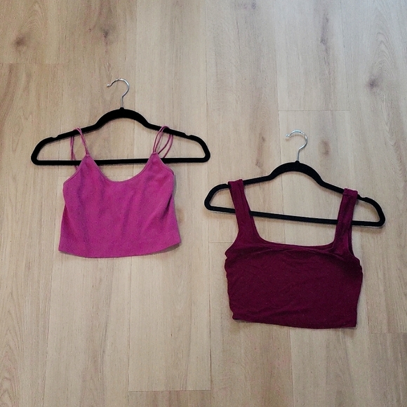 Pink/plum Cropped tank tops. Shein and Aeropostale size medium - Picture 1 of 8